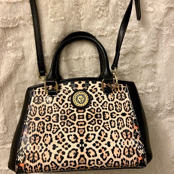 Anne Klein Handbags - Ann Klein Leopard Print Bag, Beautiful Blue Lining